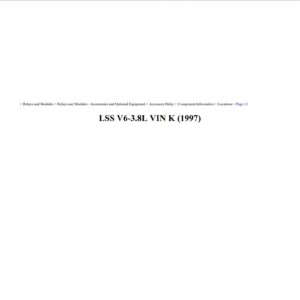 oldsmobile lss 1997 3.8l workshop manual