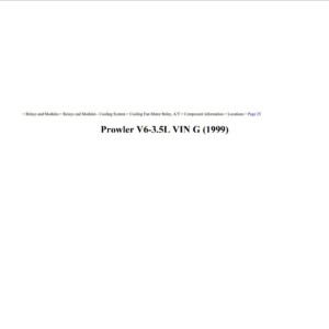 plymouth prowler 1999 3.5l vin g workshop manual