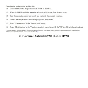 porsche 911 1999 carrera 4 cabriolet 3.4l workshop manual