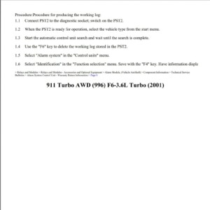 porsche 911 2001 (996) 3.6l workshop manual