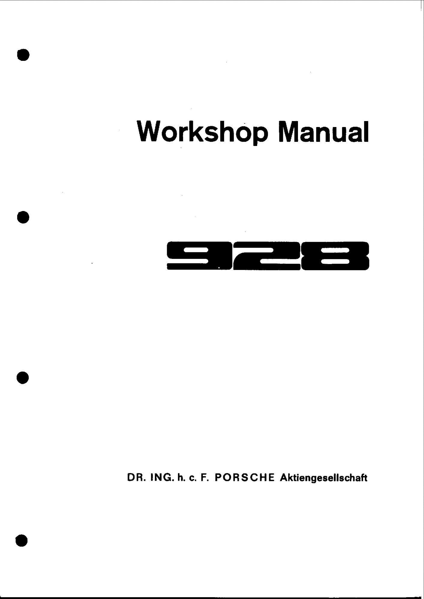 porsche 928 1977 workshop manual volume ii