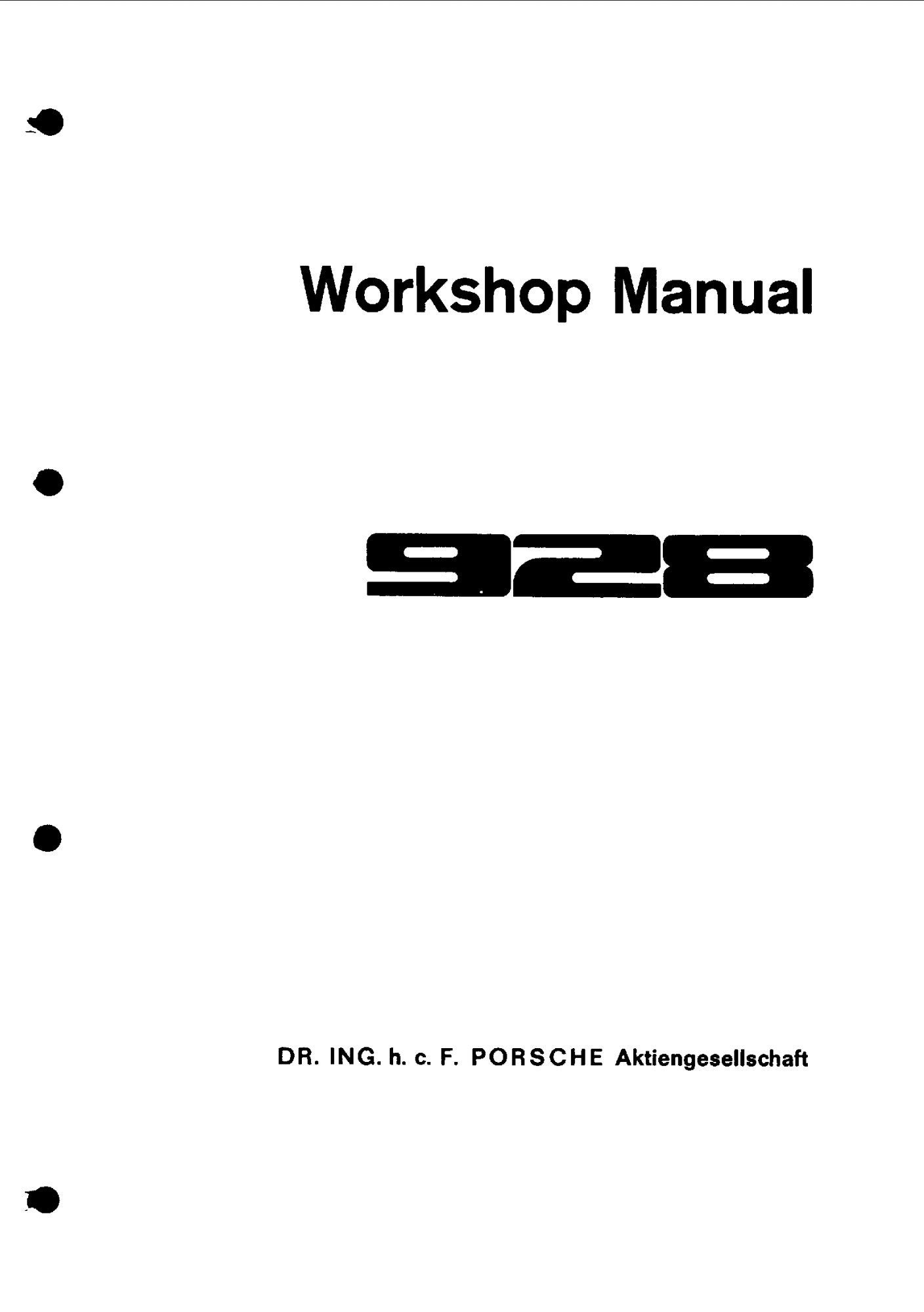 porsche 928 1977 workshop manual volume iii