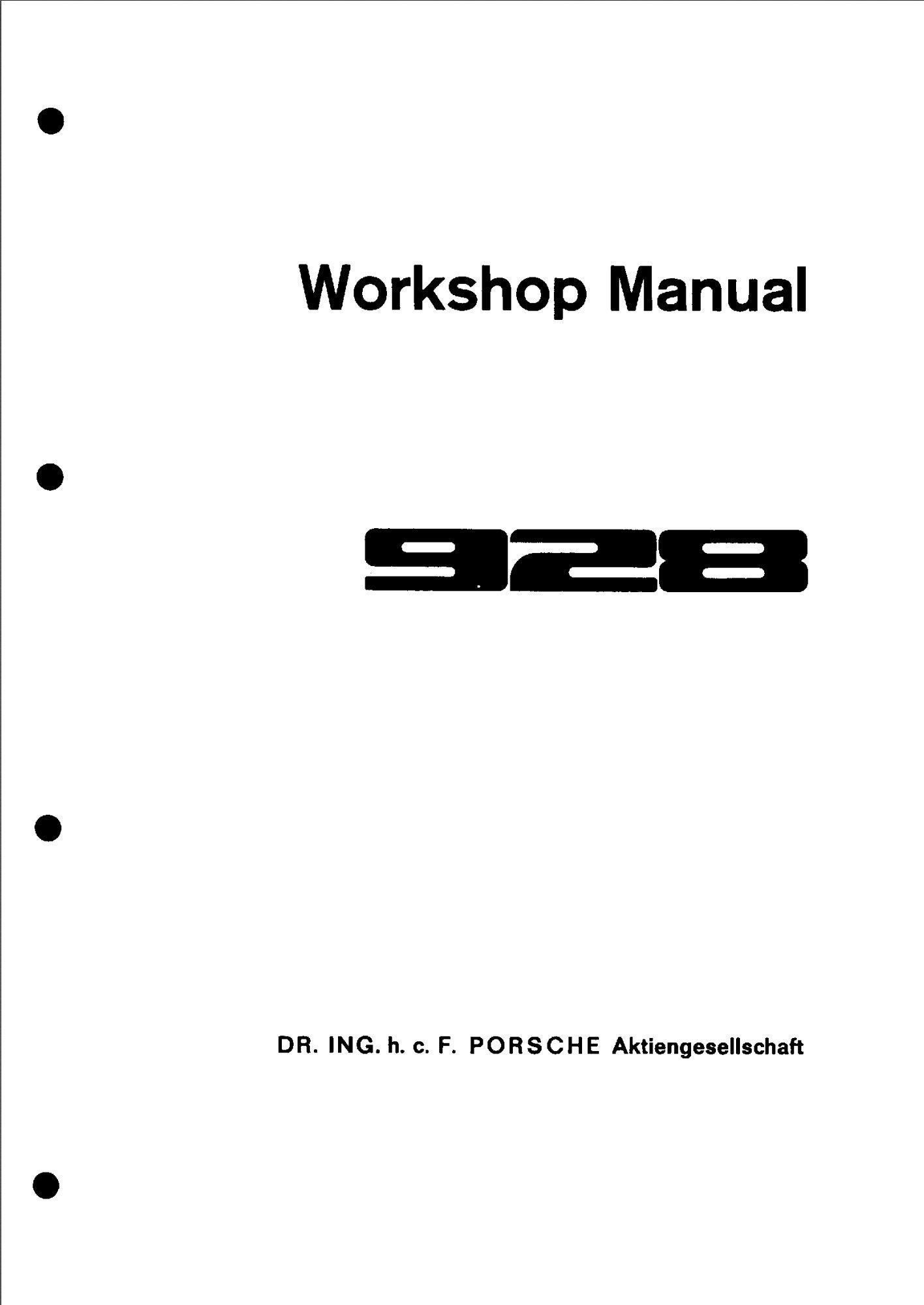 porsche 928 1977 workshop manual volume iv