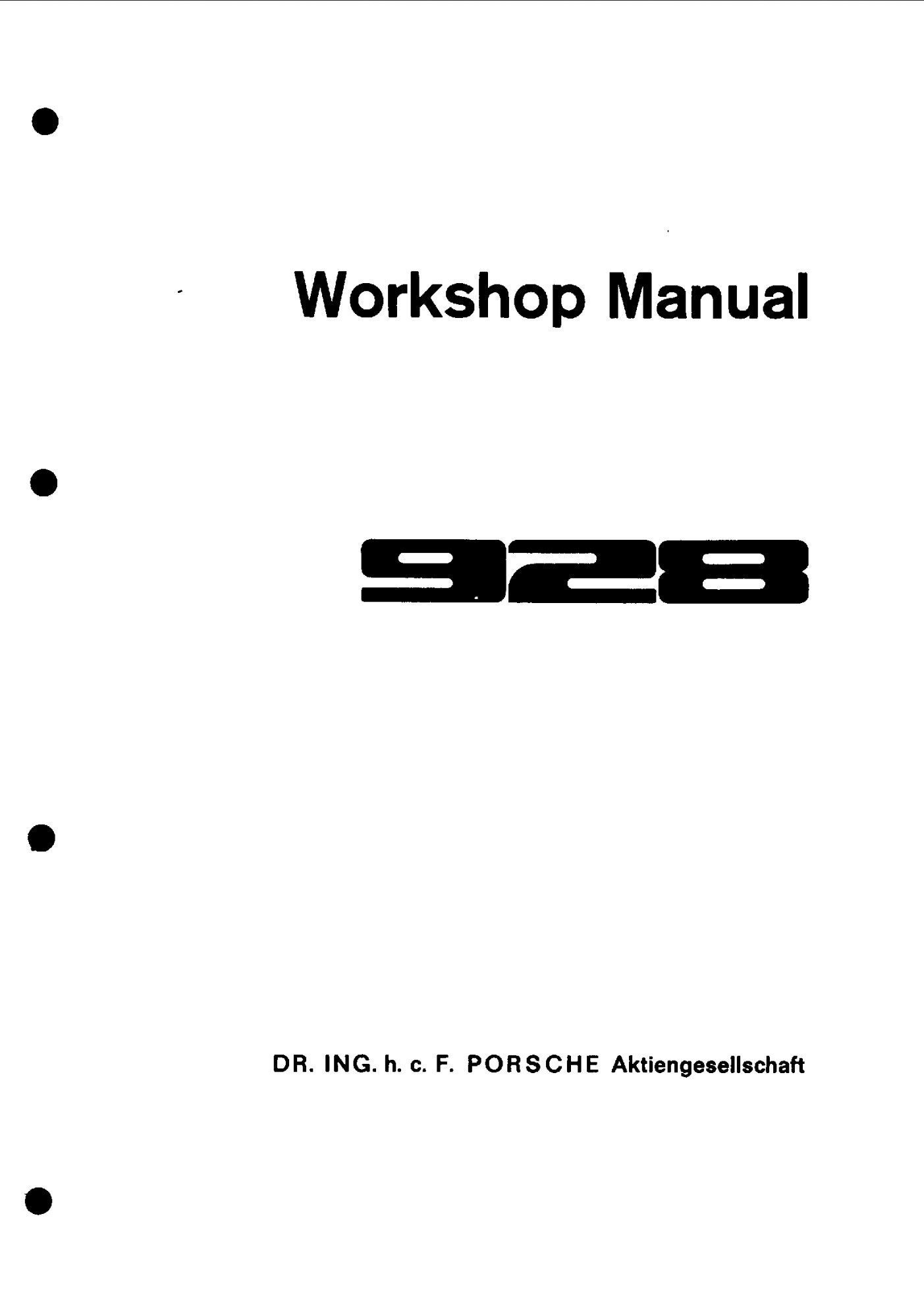 porsche 928 1977 workshop manual volume v