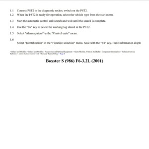 porsche boxster 2001 3.2l workshop manual