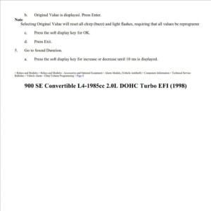 saab 900 1998 se convertible 2.0l dohc turbo efi workshop manual