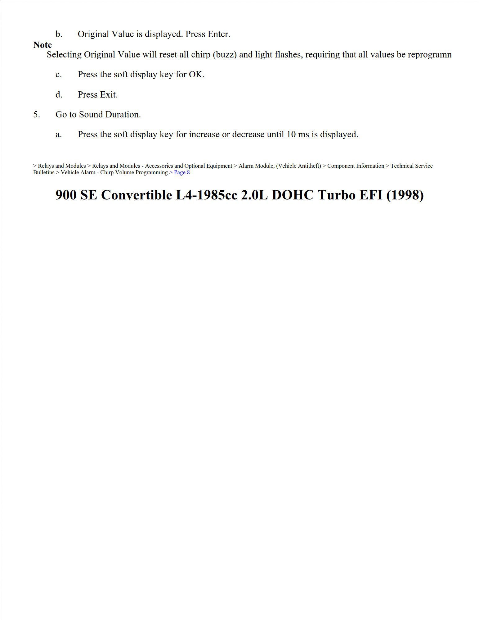 saab 900 1998 se convertible 2.0l dohc turbo efi workshop manual