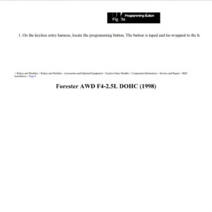 subaru forester 1998 awd 2.5l dohc workshop manual