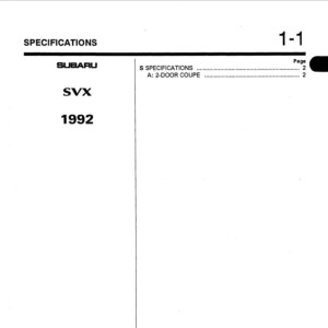 subaru svx 1993 workshop manual