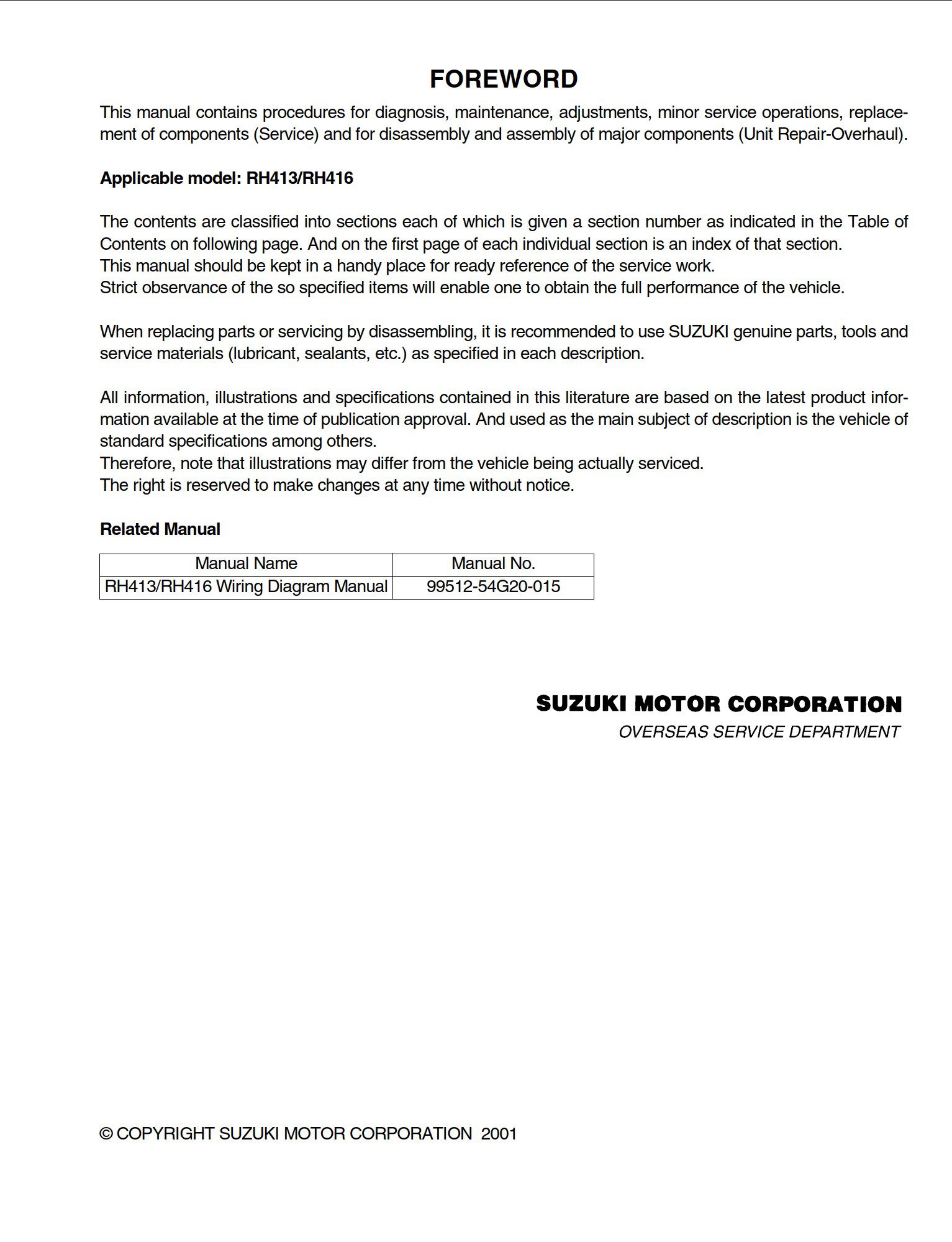 suzuki aerio 2001 2007 rh series service repair manual