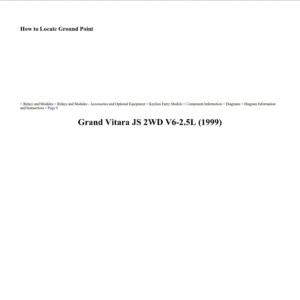 suzuki grand vitara 1999 2.5l workshop manual