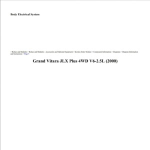 suzuki grand vitara 2000 jlx plus 4wd v6 2.5l workshop manual