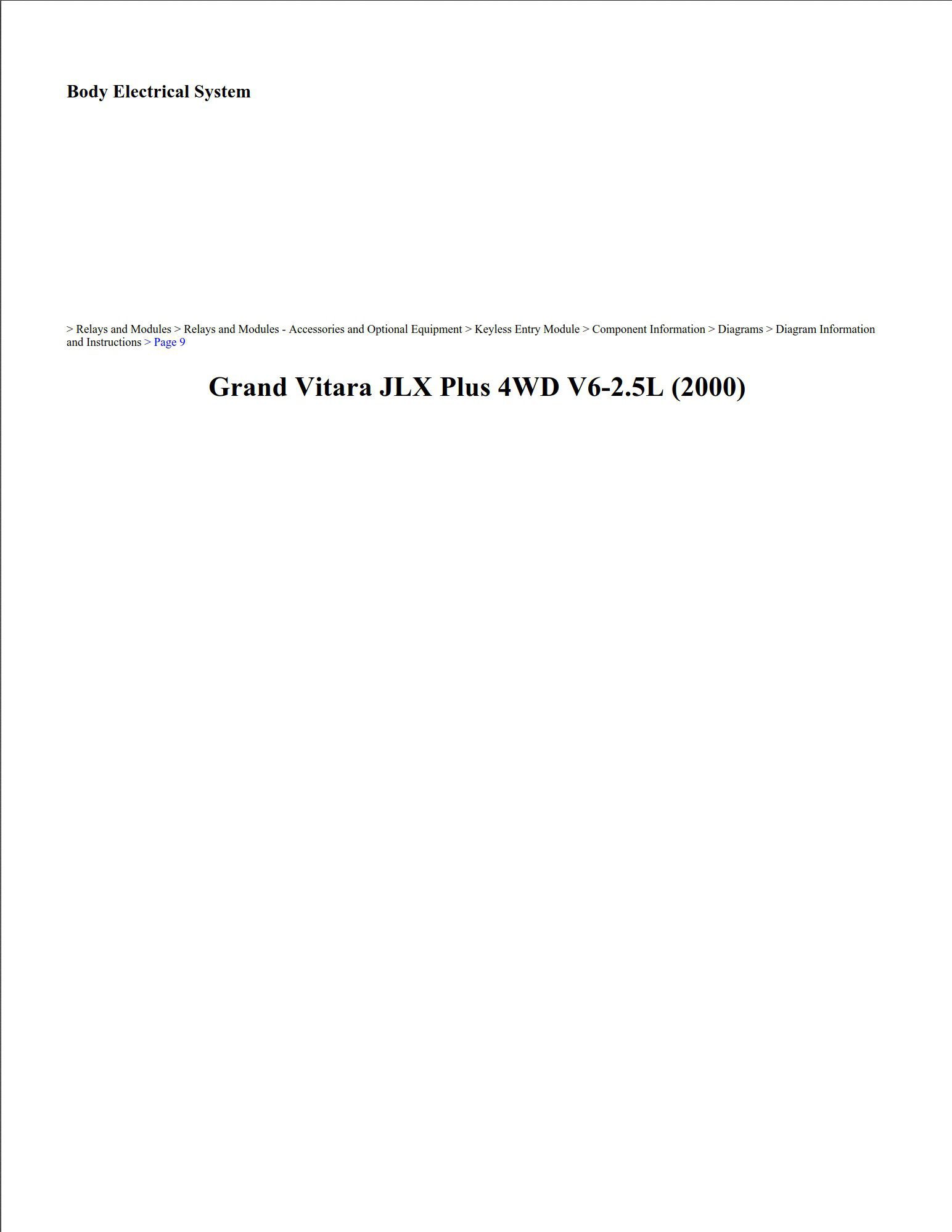 suzuki grand vitara 2000 jlx plus 4wd v6 2.5l workshop manual