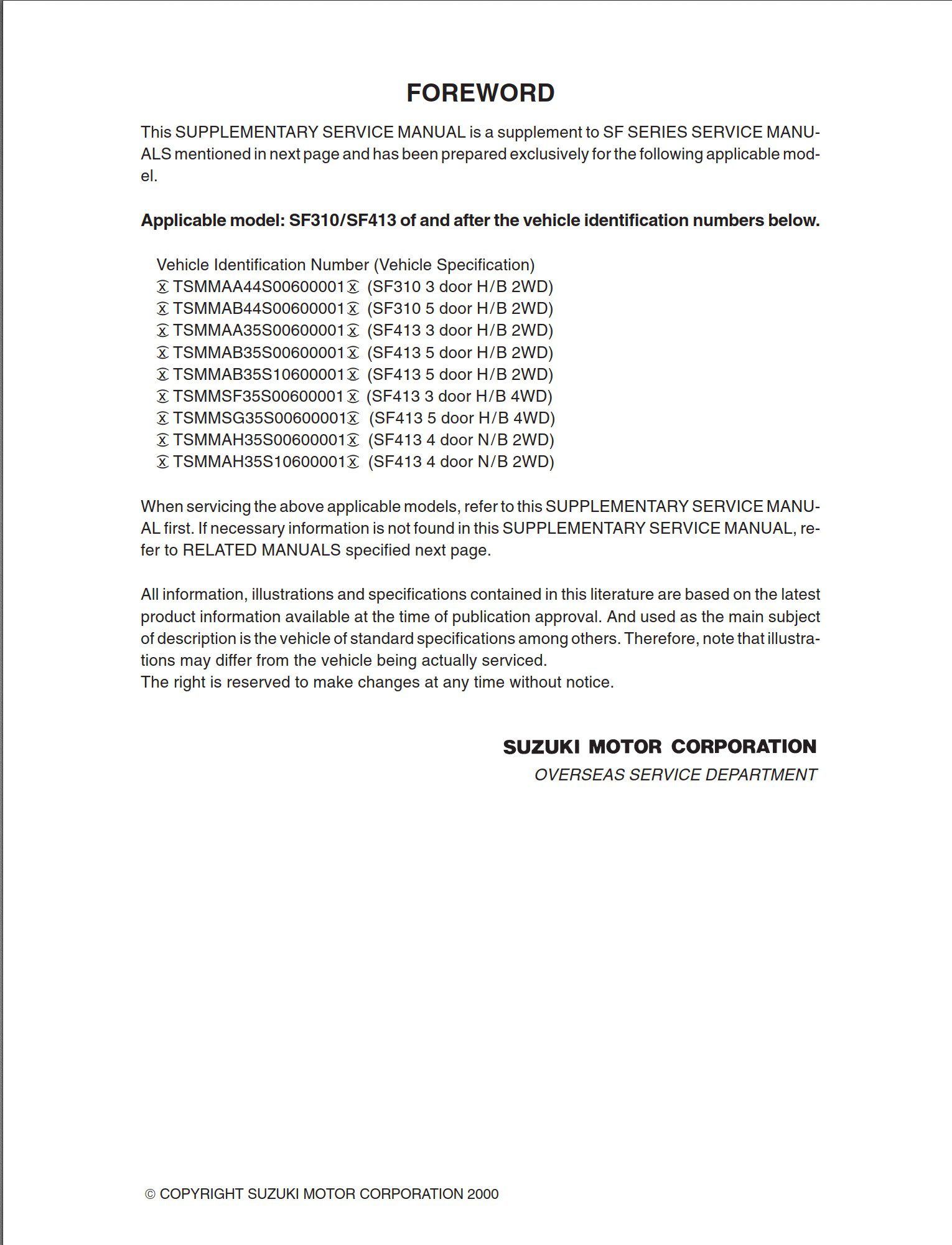 suzuki jimny 2000 workshop manual