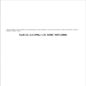 suzuki swift 2000 1.3l sohc workshop manual