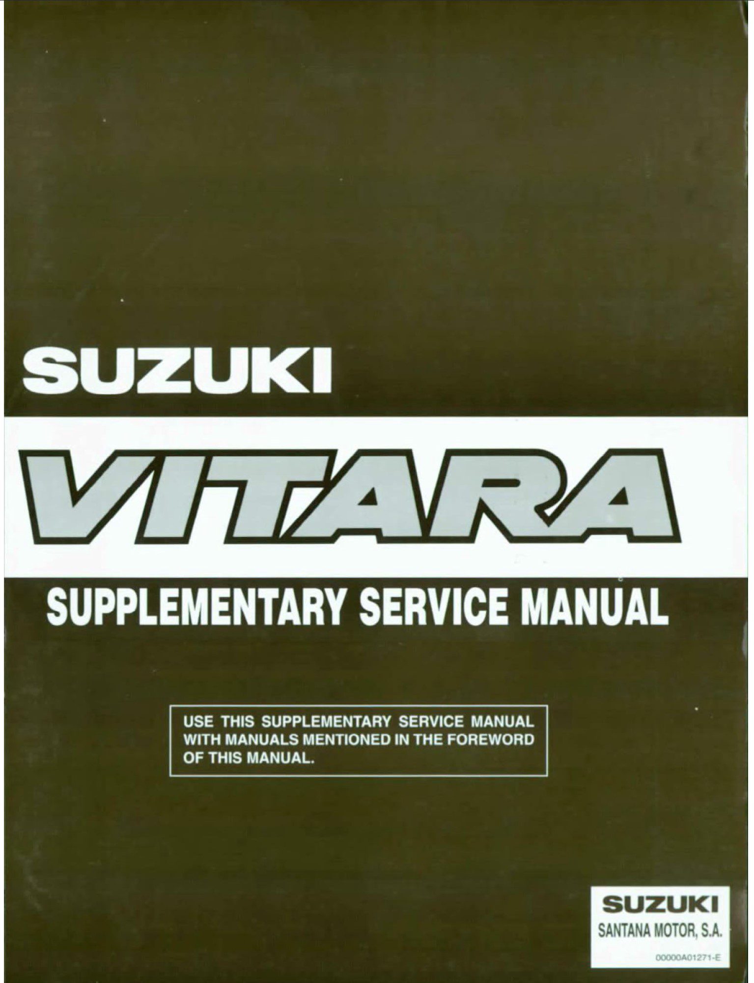 suzuki vitara 1997 workshop manual supplement manual