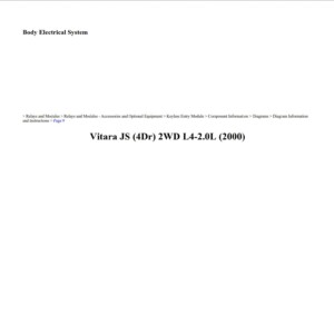 suzuki vitara 2000 2.0l workshop manual