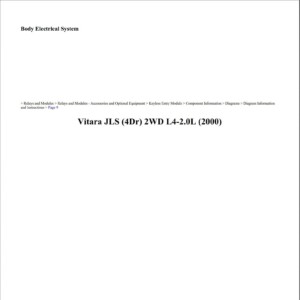 suzuki vitara 2000 jls 2wd 2.0l workshop manual