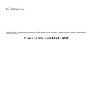 suzuki vitara 2000 jlx 4wd 2.0l workshop manual