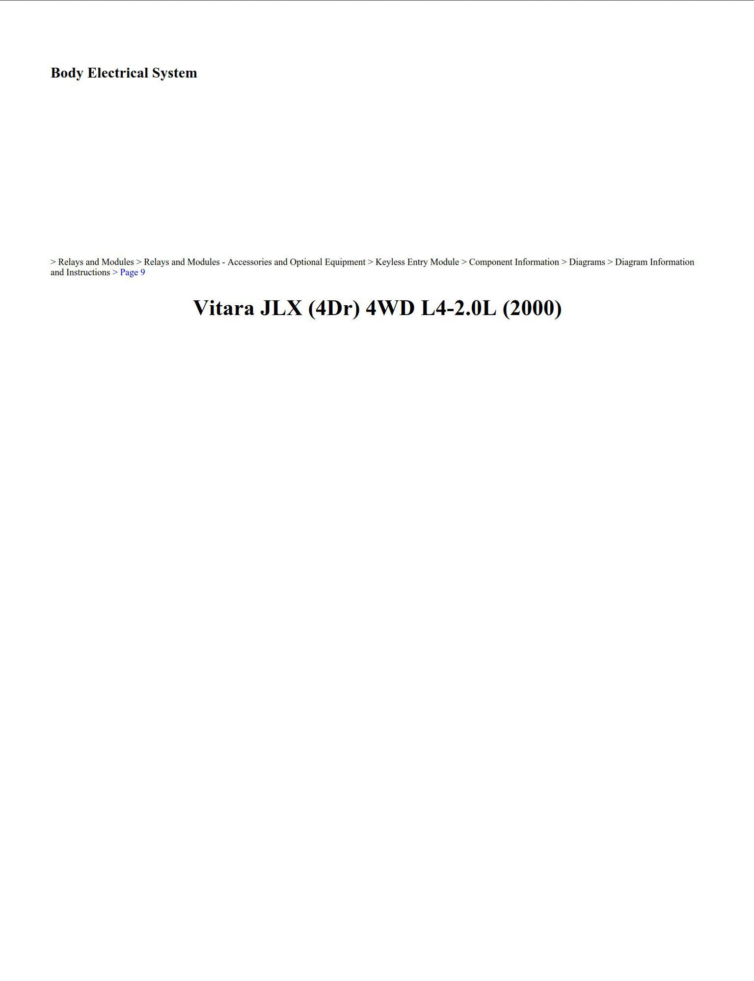 suzuki vitara 2000 jlx 4wd 2.0l workshop manual