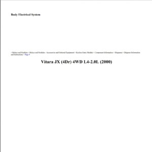 suzuki vitara 2000 jx 4wd l4 2.0l workshop manual