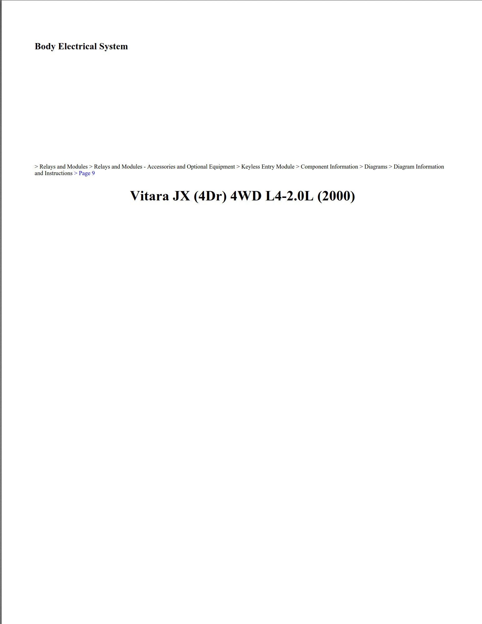 suzuki vitara 2000 jx 4wd l4 2.0l workshop manual