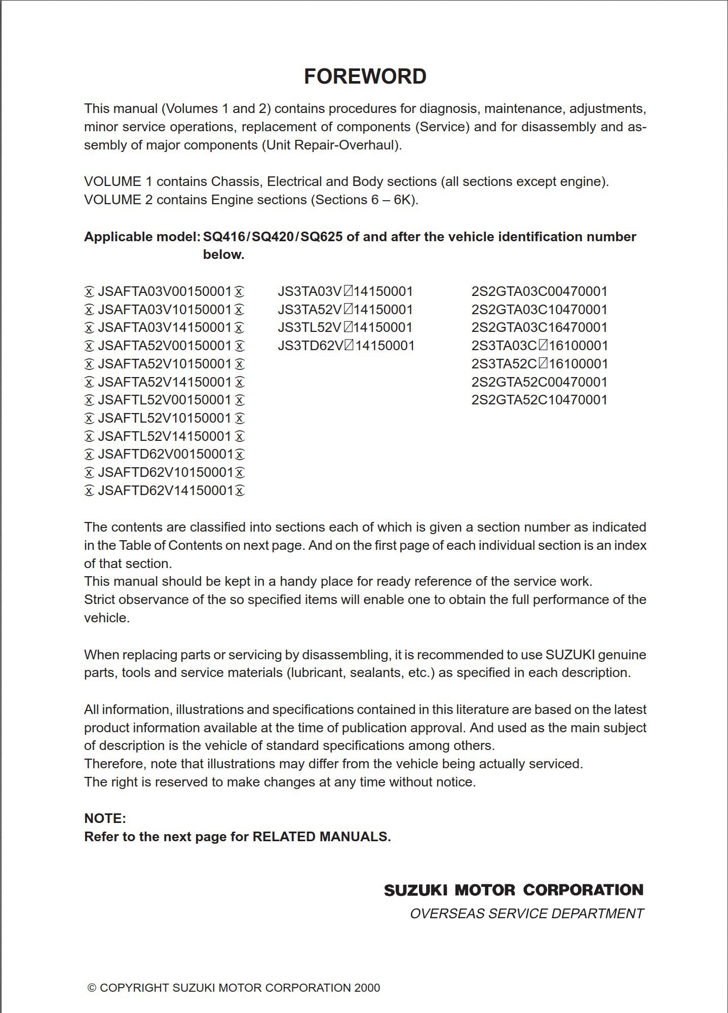 suzuki vitara 2000 workshop manual