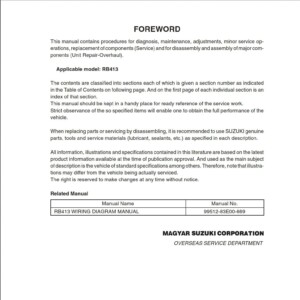 suzuki wagon 1998 r+ service repair manual