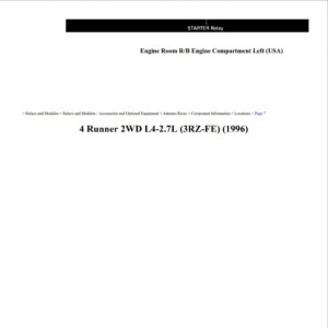 toyota 4runner 1996 2wd 2.7l workshop manual