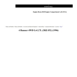 toyota 4runner 1996 4wd 2.7l workshop manual