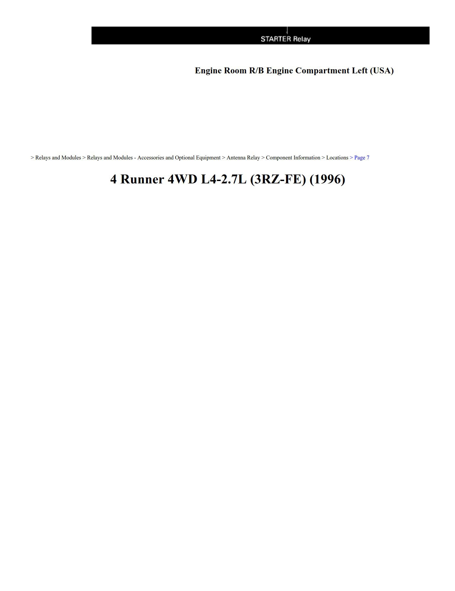 toyota 4runner 1996 4wd 2.7l workshop manual