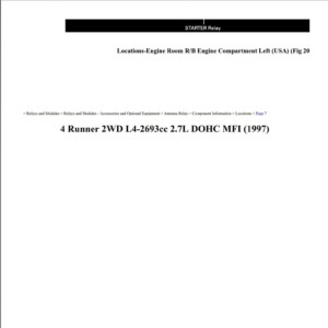 toyota 4runner 1997 2wd 2.7l dohc workshop manual