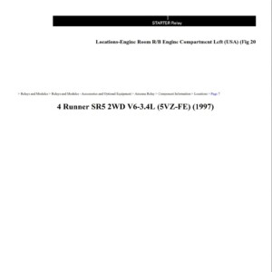 toyota 4runner 1997 sr5 2wd v6 3.4l workshop manual