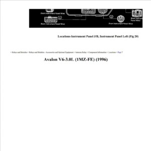 toyota avalon 1996 3.0l workshop manual