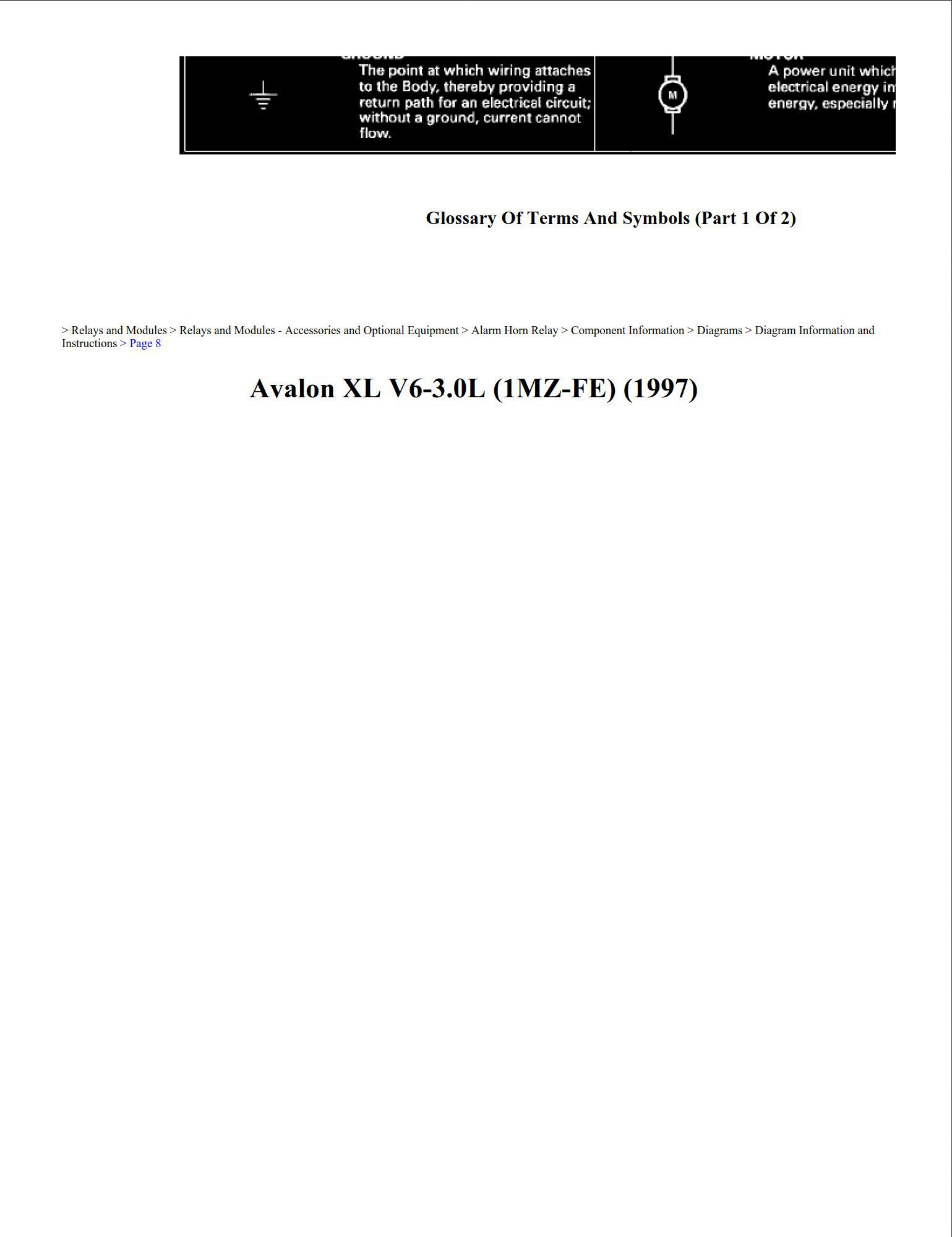 toyota avalon 1997 xl v6 3.0l workshop manual