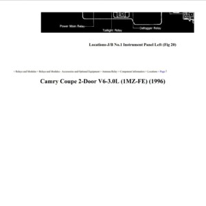 toyota camry 1996 3.0l workshop manual