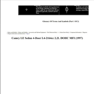 toyota camry 1997 2.2l dohc mfi workshop manual