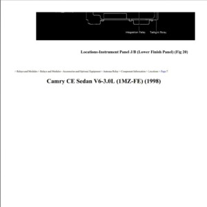 toyota camry 1998 ce sedan 3.0l workshop manual