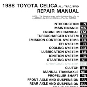 toyota celica all trac 1988 4wd repair manual