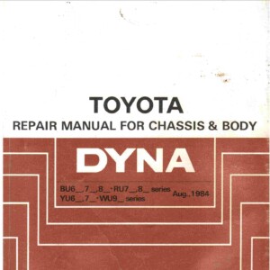 toyota dyna 1984 for chassis and body repair manual