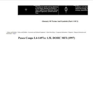 toyota paseo 1997 coupe 1.5l dohc workshop manual