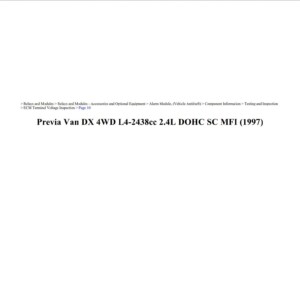 toyota previa 1997 van dx 4wd 2.4l dohc workshop manual