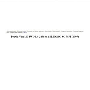 toyota previa 1997 van le 4wd 2.4l dohc workshop manual