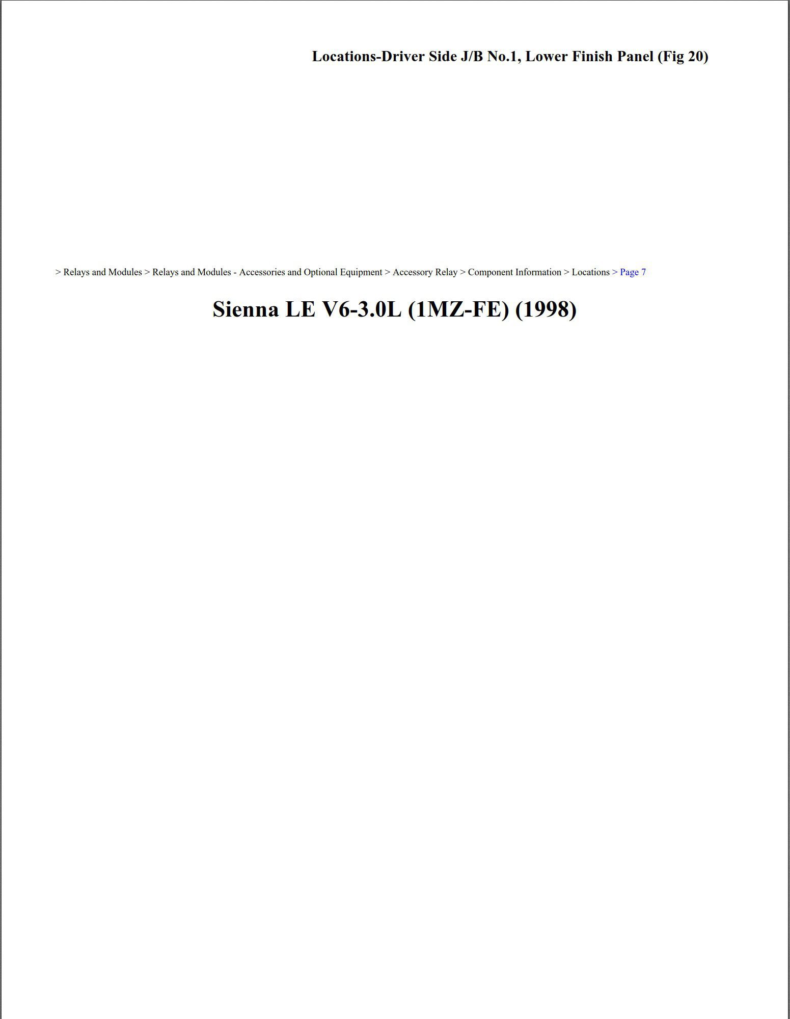 toyota sienna 1998 3.0l workshop manual