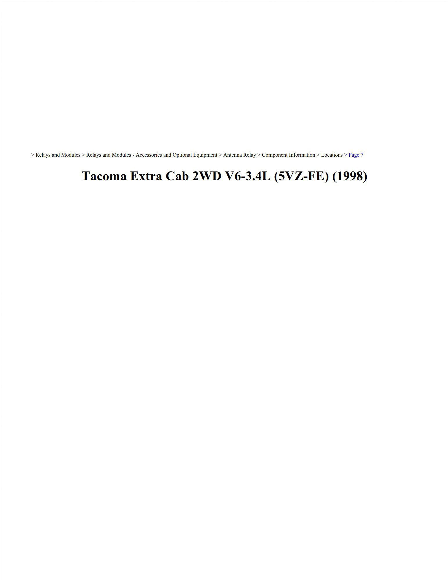 toyota tacoma 1998 extra cab 2wd 3.4l workshop manual