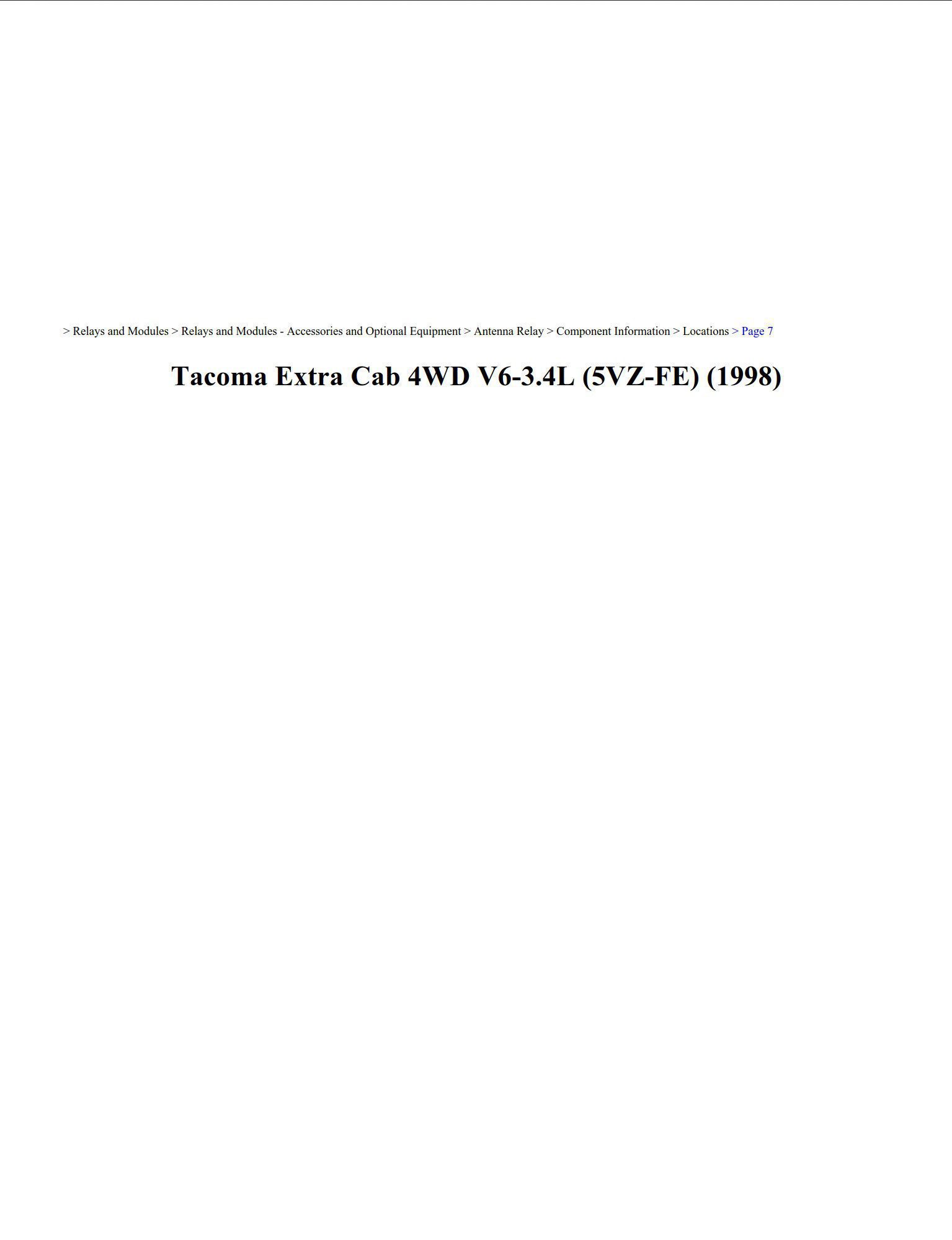 toyota tacoma 1998 extra cab 4wd 3.4l workshop manual