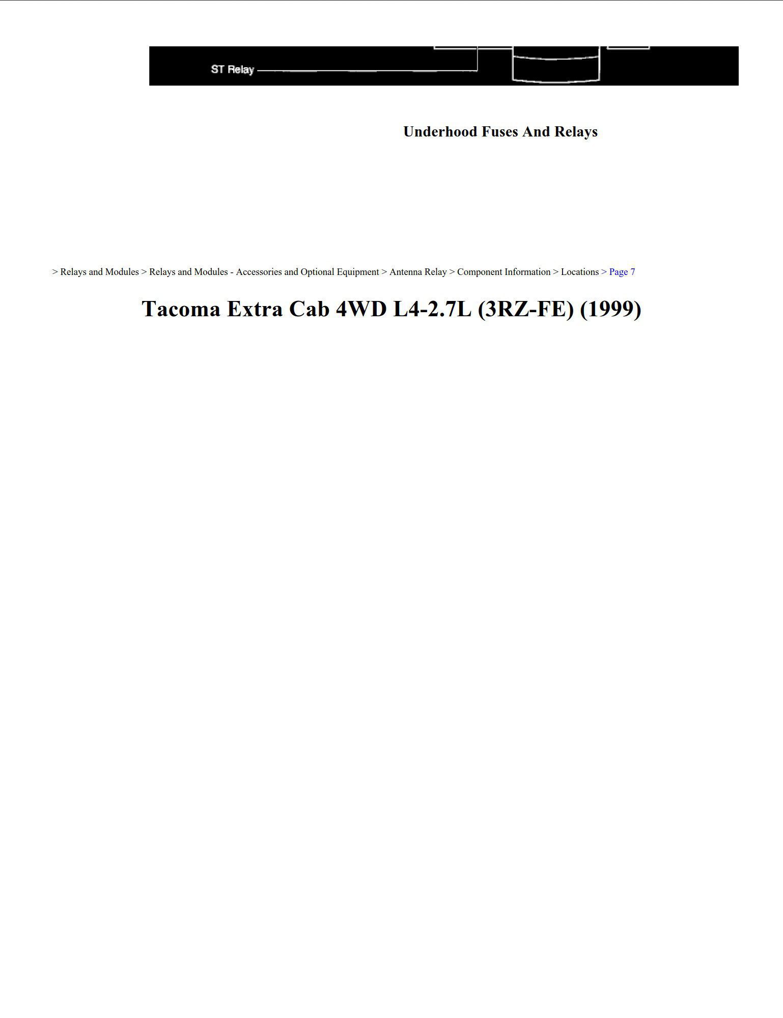 toyota tacoma 1999 2.7l workshop manual