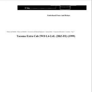 toyota tacoma 1999 extra cab 2.4l workshop manual