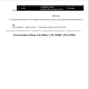 toyota tercel 1994 sedan 1.5l workshop manual
