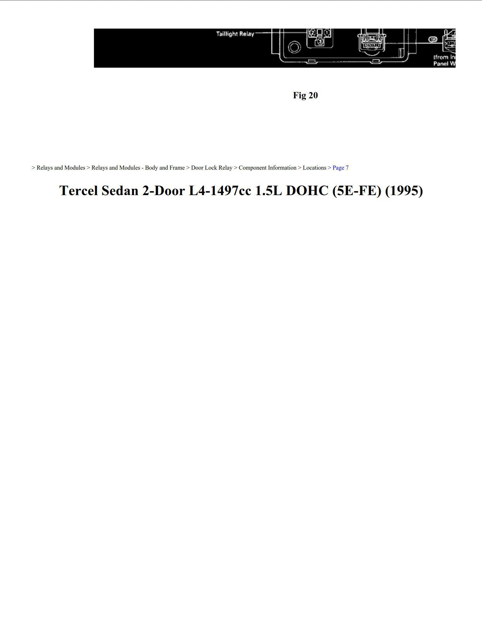 toyota tercel 1995 1.5l dohc workshop manual